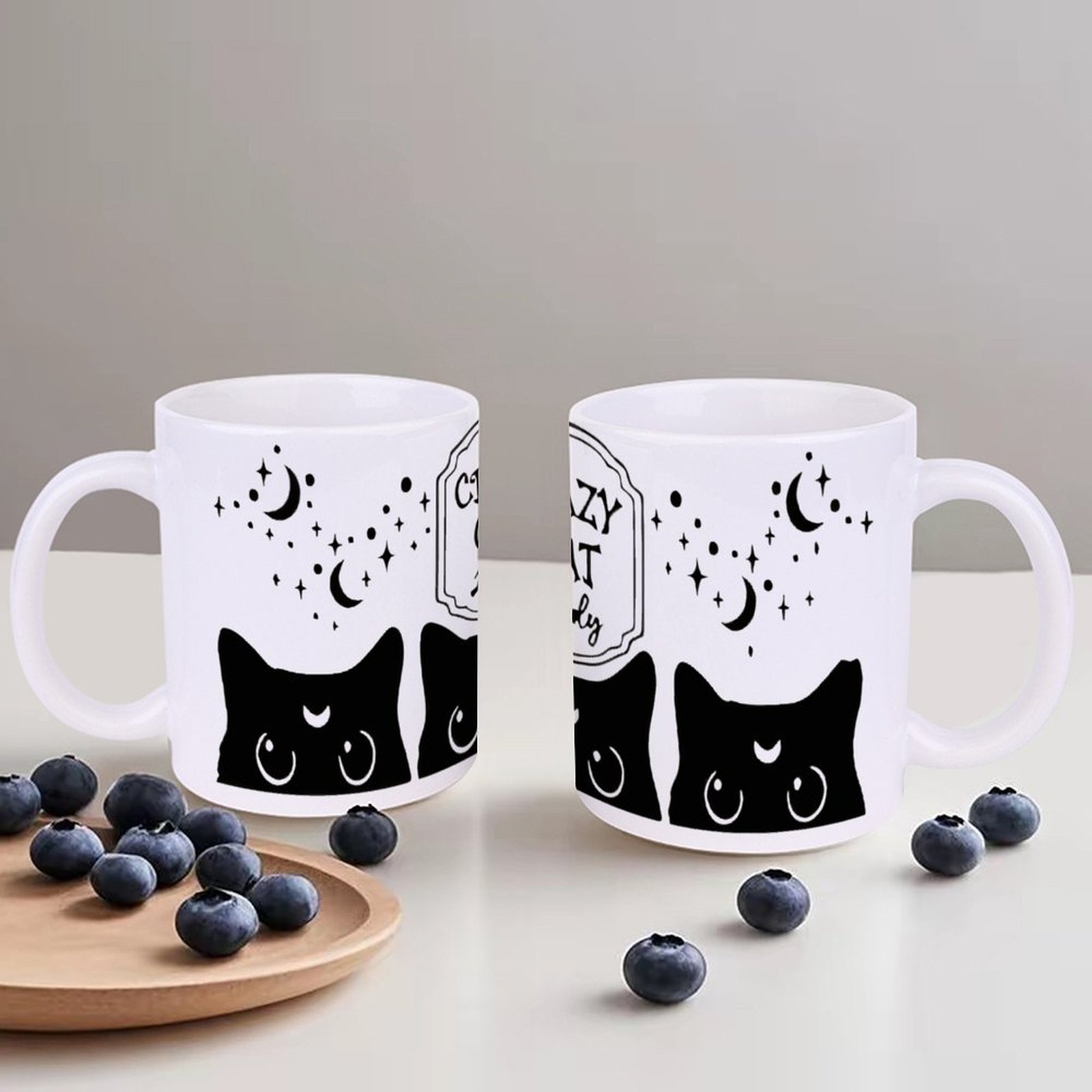 Three Black Cats With Crescent - Sublimation Mug White 评论和价格