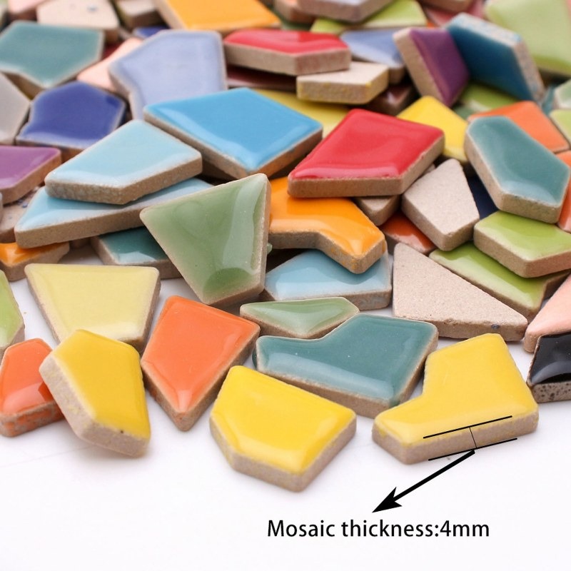 100g Randomly Mixed Colors DIY - Ceramic Tile Blank 评论和价格