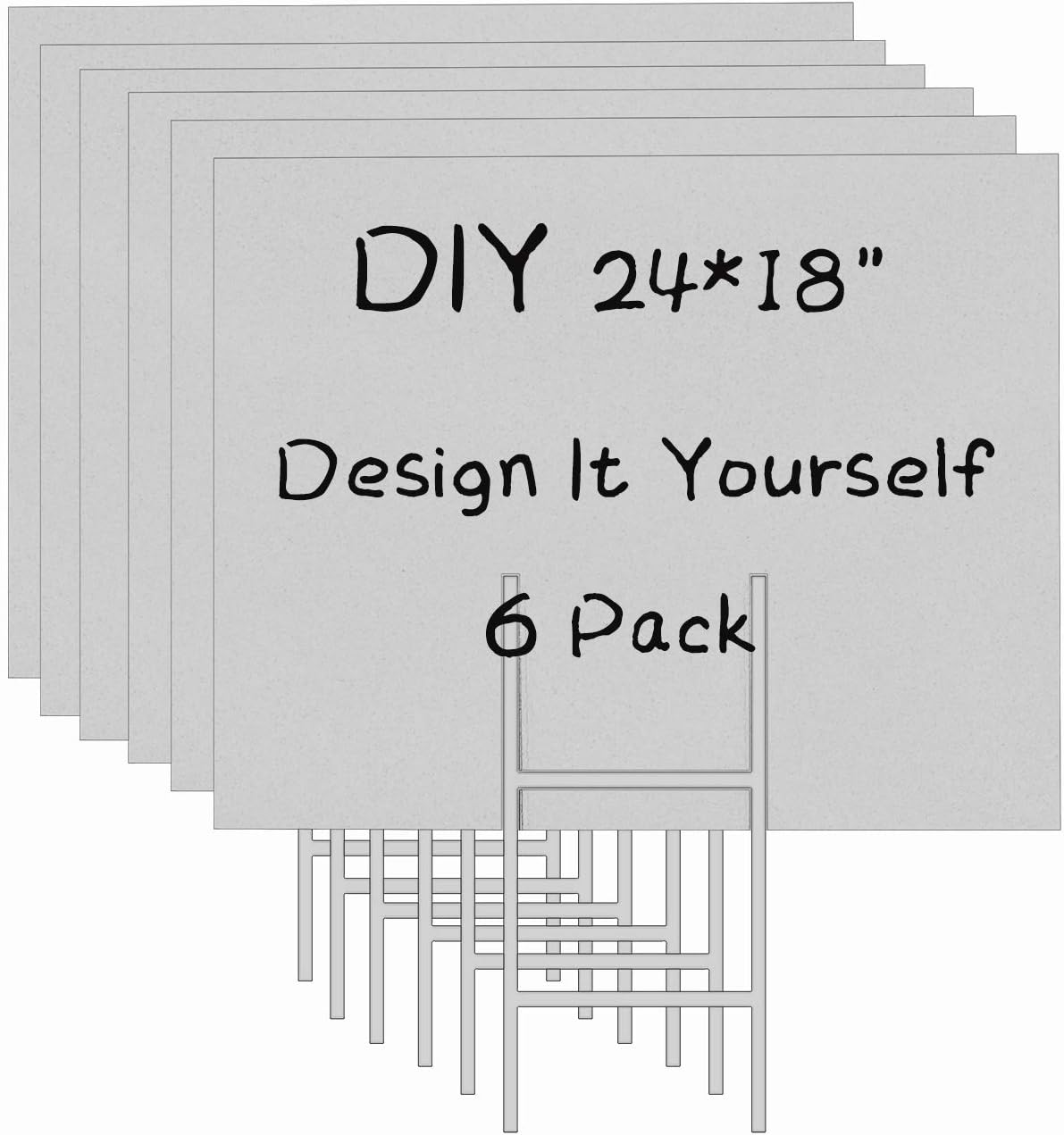 6 Pack 24x18 White Blank Lawn  - Yard Sign Blank 评论和价格