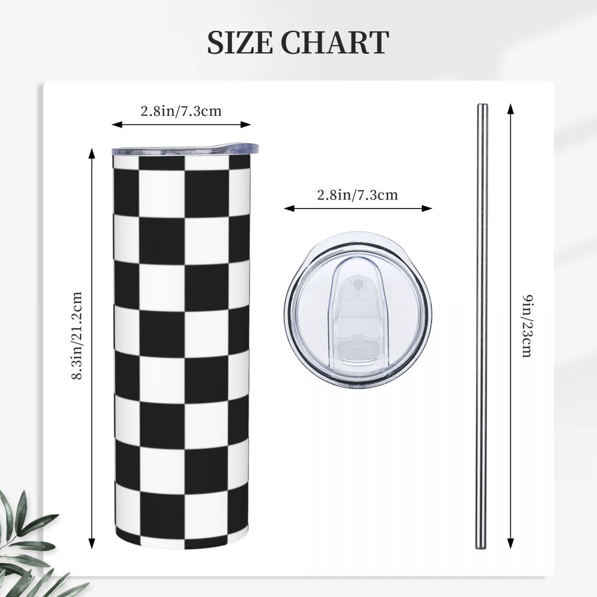 Black And White Checkerboard S - Tumbler 20Oz White 评论和价格