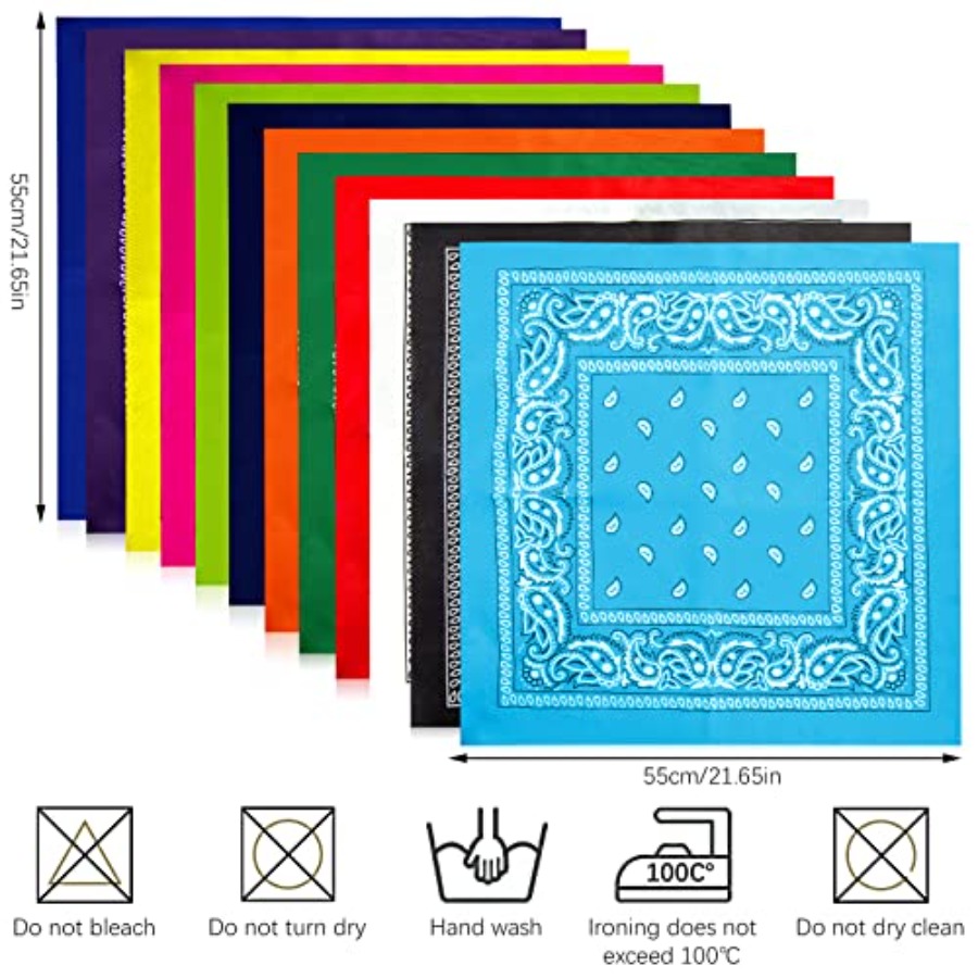 12- Bandanas for Men Women Pai - Bandana Blank White 评论和价格