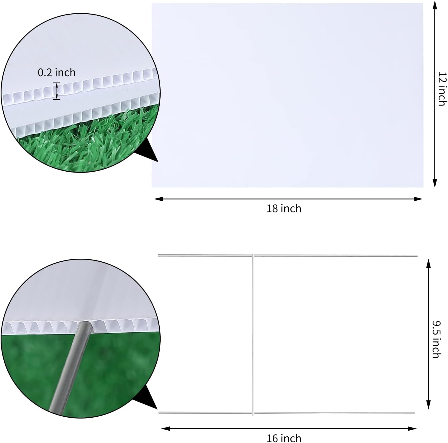18x12 Inch Blank Yard Signs wi - Yard Sign Blank 评论和价格