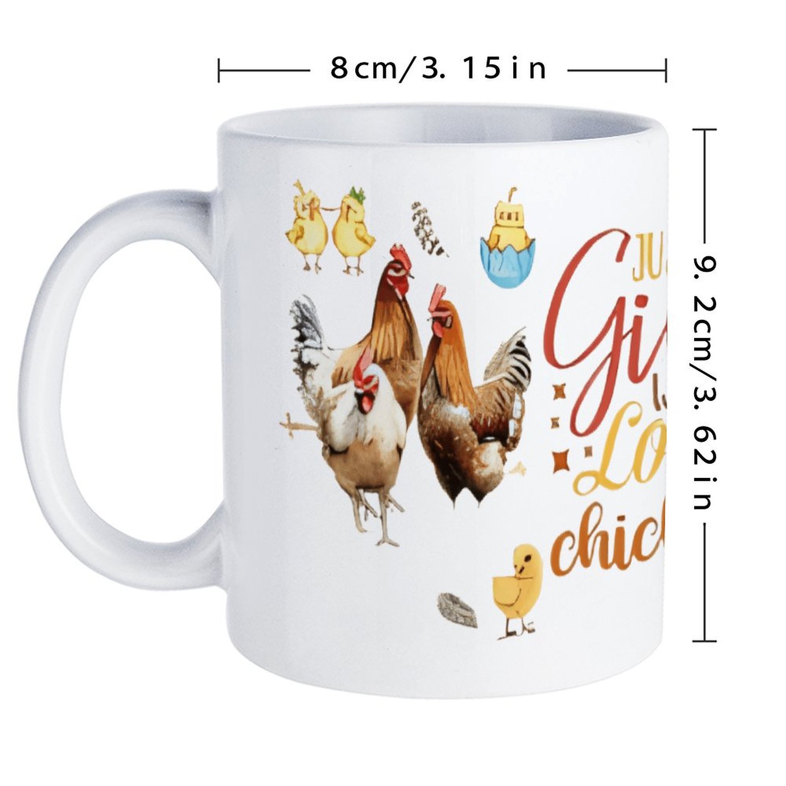 Just A Girl Who Loves Chickens - Sublimation Mug White 评论和价格